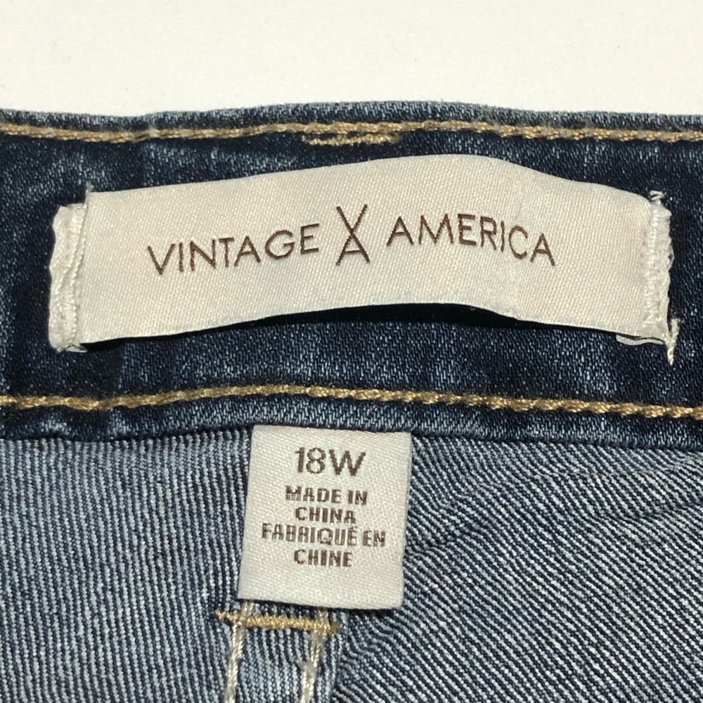 Vintage X America Women's Dark Blue Boho Skinny Jeans Size 18W - Picture 5 of 11